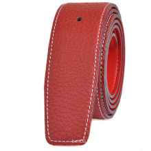 Men's lichi pattern leather strap red color